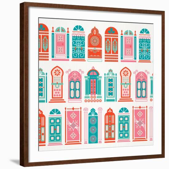 Watermelon Doors Pattern-Cat Coquillette-Framed Giclee Print