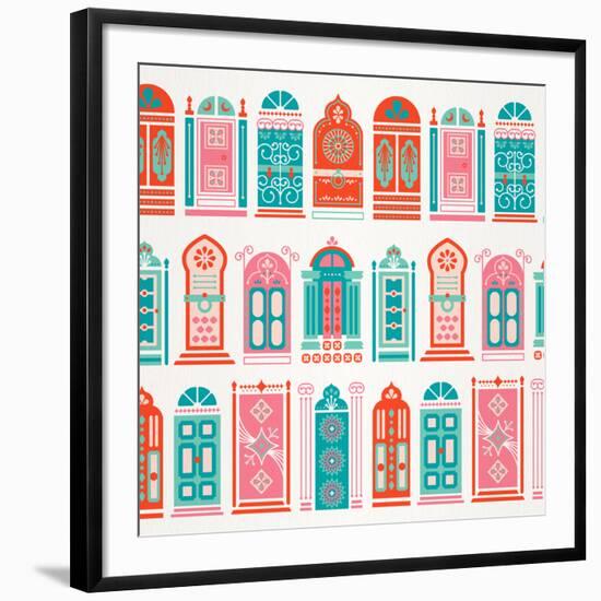 Watermelon Doors Pattern-Cat Coquillette-Framed Giclee Print