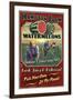 Watermelon Farm - Vintage Sign-Lantern Press-Framed Art Print