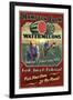 Watermelon Farm - Vintage Sign-Lantern Press-Framed Art Print