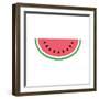 Watermelon Icon, Simple Design, Watermelon Icon Clip Art. Clipart Cartoon Fruit Icon.-tivanova-Framed Art Print