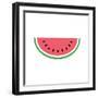 Watermelon Icon, Simple Design, Watermelon Icon Clip Art. Clipart Cartoon Fruit Icon.-tivanova-Framed Art Print