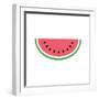 Watermelon Icon, Simple Design, Watermelon Icon Clip Art. Clipart Cartoon Fruit Icon.-tivanova-Framed Art Print