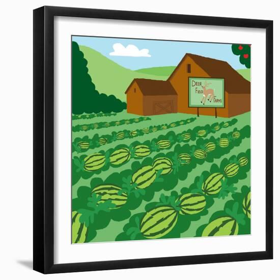 Watermelon Mix-Up - Turtle-Dawn Au-Framed Giclee Print
