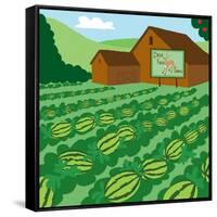 Watermelon Mix-Up - Turtle-Dawn Au-Framed Stretched Canvas