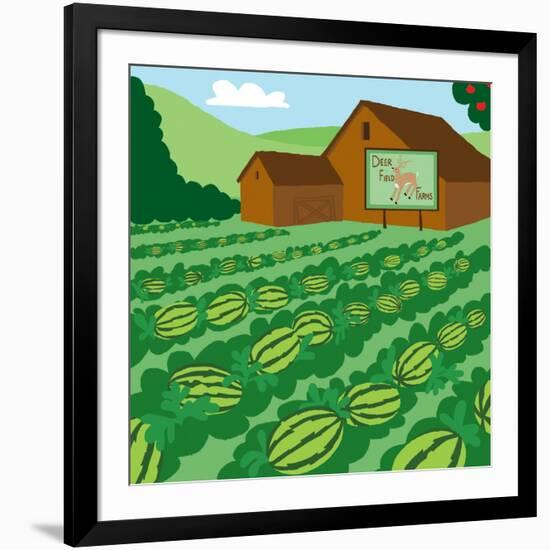 Watermelon Mix-Up - Turtle-Dawn Au-Framed Giclee Print
