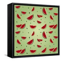 Watermelon Pattern-AnaMarques-Framed Stretched Canvas