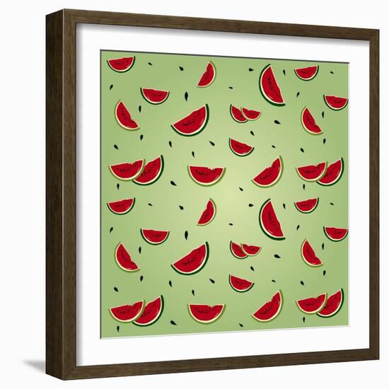 Watermelon Pattern-AnaMarques-Framed Art Print