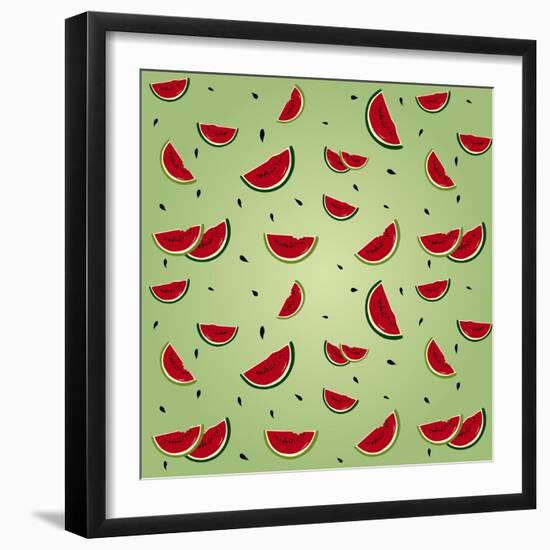 Watermelon Pattern-AnaMarques-Framed Art Print