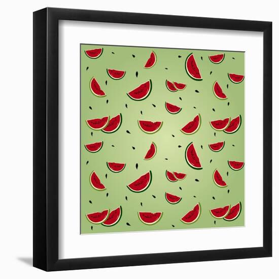 Watermelon Pattern-AnaMarques-Framed Art Print