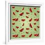 Watermelon Pattern-AnaMarques-Framed Art Print