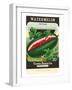 Watermelon Seed Packet-null-Framed Art Print