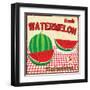 Watermelon Vintage Poster-radubalint-Framed Art Print