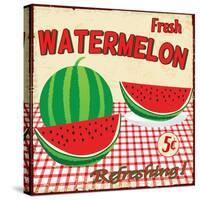 Watermelon Vintage Poster-radubalint-Stretched Canvas