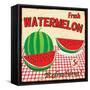 Watermelon Vintage Poster-radubalint-Framed Stretched Canvas