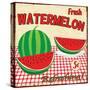 Watermelon Vintage Poster-radubalint-Stretched Canvas