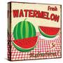 Watermelon Vintage Poster-radubalint-Stretched Canvas