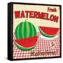 Watermelon Vintage Poster-radubalint-Framed Stretched Canvas