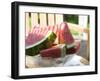 Watermelon Wedges in a Bowl of Ice Cubes-Foodcollection-Framed Photographic Print