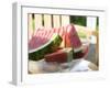 Watermelon Wedges in a Bowl of Ice Cubes-Foodcollection-Framed Photographic Print