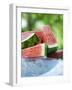 Watermelon Wedges in a Bowl of Ice Cubes-Foodcollection-Framed Photographic Print
