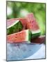 Watermelon Wedges in a Bowl of Ice Cubes-Foodcollection-Mounted Photographic Print