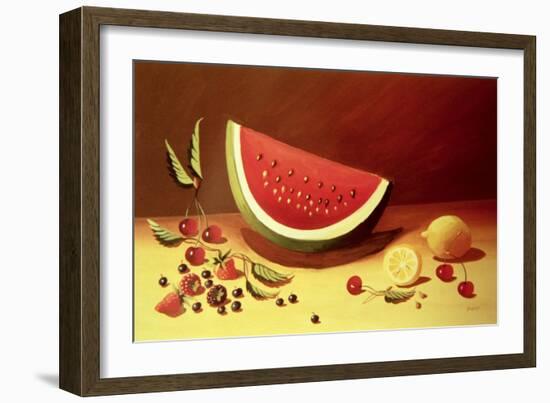 Watermelon-Dory Coffee-Framed Giclee Print