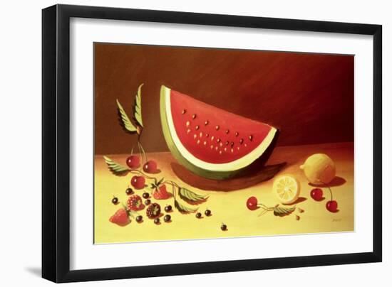 Watermelon-Dory Coffee-Framed Giclee Print