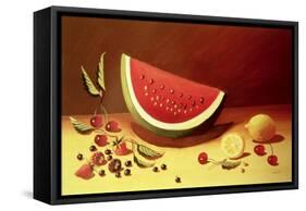 Watermelon-Dory Coffee-Framed Stretched Canvas