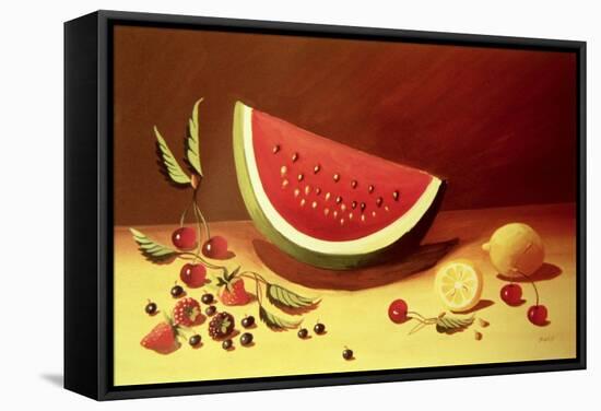 Watermelon-Dory Coffee-Framed Stretched Canvas