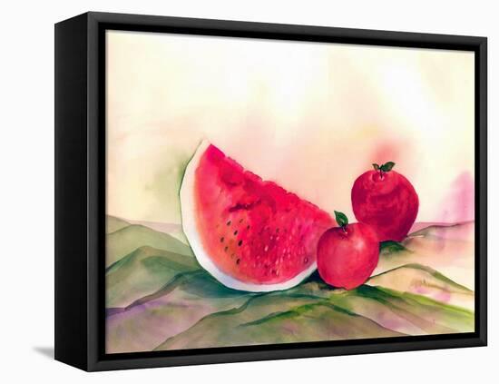 Watermelon-Neela Pushparaj-Framed Stretched Canvas