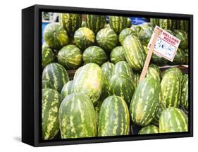 Watermelons for Sale at Capo Market-Matthew Williams-Ellis-Framed Stretched Canvas