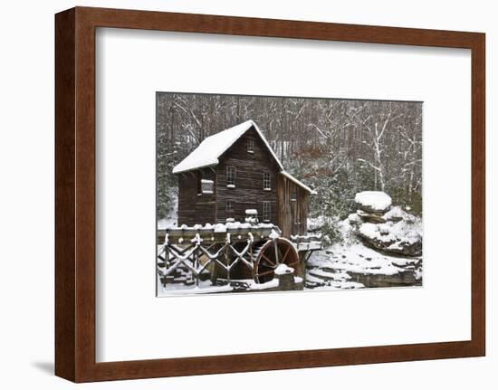 Watermill in a forest in winter, Glade Creek Grist Mill, Babcock State Park, Fayette County, Wes...-Panoramic Images-Framed Photographic Print