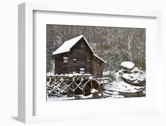 Watermill in a forest in winter, Glade Creek Grist Mill, Babcock State Park, Fayette County, Wes...-Panoramic Images-Framed Photographic Print