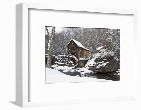 Watermill in a forest in winter, Glade Creek Grist Mill, Babcock State Park, Fayette County, Wes...-Panoramic Images-Framed Photographic Print