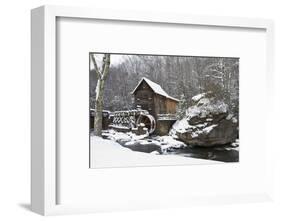 Watermill in a forest in winter, Glade Creek Grist Mill, Babcock State Park, Fayette County, Wes...-Panoramic Images-Framed Photographic Print