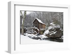 Watermill in a forest in winter, Glade Creek Grist Mill, Babcock State Park, Fayette County, Wes...-Panoramic Images-Framed Photographic Print