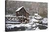 Watermill in a forest in winter, Glade Creek Grist Mill, Babcock State Park, Fayette County, Wes...-Panoramic Images-Stretched Canvas