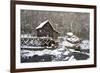 Watermill in a forest in winter, Glade Creek Grist Mill, Babcock State Park, Fayette County, Wes...-Panoramic Images-Framed Photographic Print