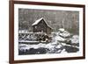 Watermill in a forest in winter, Glade Creek Grist Mill, Babcock State Park, Fayette County, Wes...-Panoramic Images-Framed Photographic Print