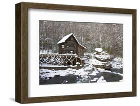 Watermill in a forest in winter, Glade Creek Grist Mill, Babcock State Park, Fayette County, Wes...-Panoramic Images-Framed Photographic Print