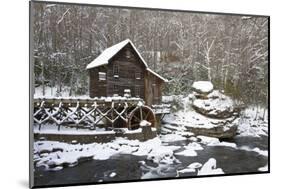 Watermill in a forest in winter, Glade Creek Grist Mill, Babcock State Park, Fayette County, Wes...-Panoramic Images-Mounted Photographic Print