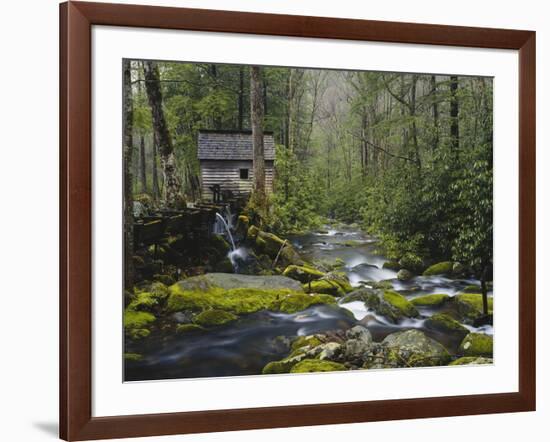 Watermill in Forest by Stream, Roaring Fork, Great Smoky Mountains National Park, Tennessee, USA-Adam Jones-Framed Photographic Print