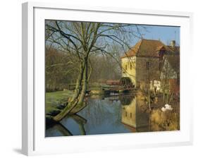 Watermill Reflected in Still Water, Near Montreuil, Crequois Valley, Nord Pas De Calais, France-Michael Busselle-Framed Photographic Print