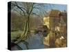 Watermill Reflected in Still Water, Near Montreuil, Crequois Valley, Nord Pas De Calais, France-Michael Busselle-Stretched Canvas