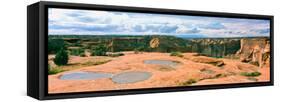 Waterpocket pools, Canyon De Chelly National Monument, Arizona, USA-null-Framed Stretched Canvas