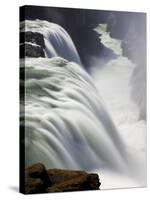 Waters of Gullfoss, Europe's Biggest Waterfall, Thundering Into a Deep Ravine, Iceland-null-Stretched Canvas