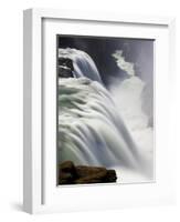 Waters of Gullfoss, Europe's Biggest Waterfall, Thundering Into a Deep Ravine, Iceland-null-Framed Photographic Print