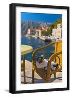 Waterside Cafe and Cat, Perast, Bay of Kotor, UNESCO World Heritage Site, Montenegro, Europe-Alan Copson-Framed Photographic Print