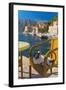 Waterside Cafe and Cat, Perast, Bay of Kotor, UNESCO World Heritage Site, Montenegro, Europe-Alan Copson-Framed Photographic Print